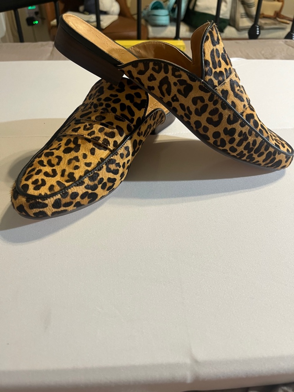 J. Crew Leopard-Print Haircalf Slip-On Loafers in Tan and Black - Picture 6 of 7